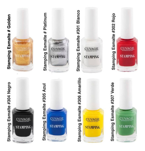 Imagen 3 de 5 de Esmaltes De Uñas Stamping Cuvage Decoracion Colores X 1