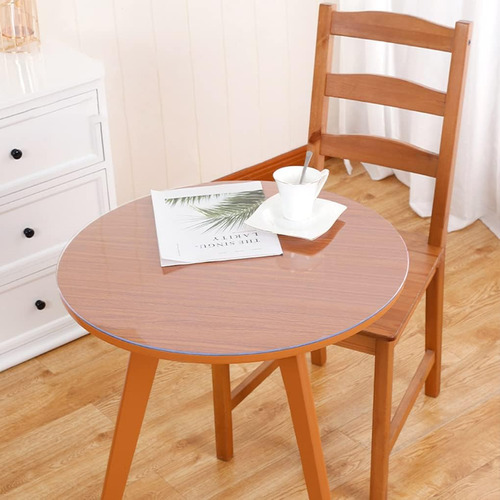 Protector De Mesa Redondo De Pvc Transparente De 32 Pulgas..