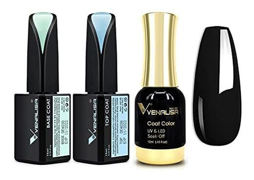 Esmalte De Uñas - 3pcs 15ml Base And Top Coat 12ml Black Gel