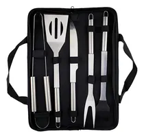 Comprar Set De Asador Parrillero 5 Piezas Acero Inox + Estuche