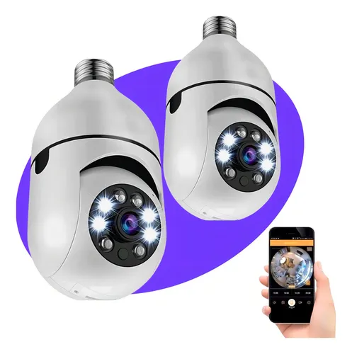 comprar Kit 2 Camera Segurança Ip Com Infravermelho Giratoria Espia Cor Branco