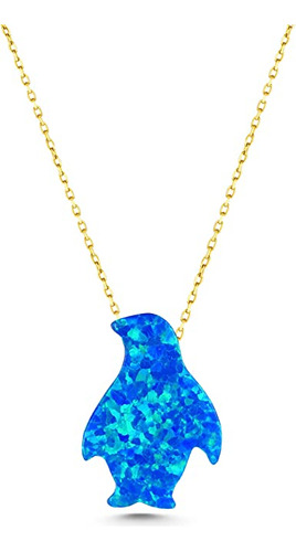 14k Solid Gold Opal Necklace For Women | Opal Gold Animal