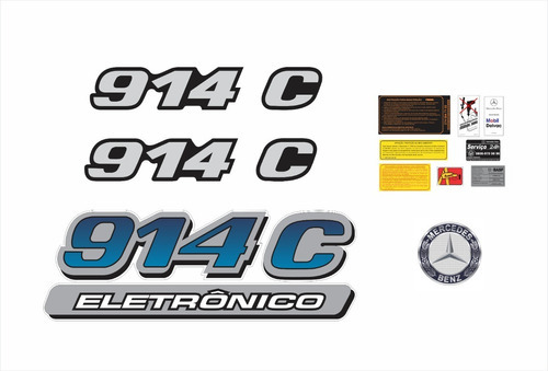 Kit Adesivos Compatível Mercedes 914 C Eletronico F000 Cor Padrão