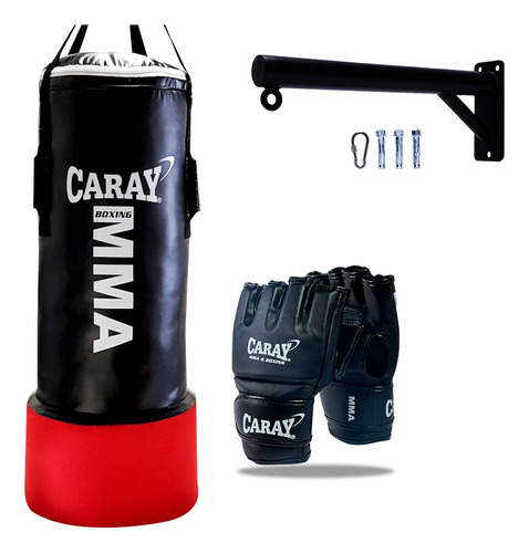 Saco De Boxeo Con Agarre Caray + Base Metálica+guante De Mma