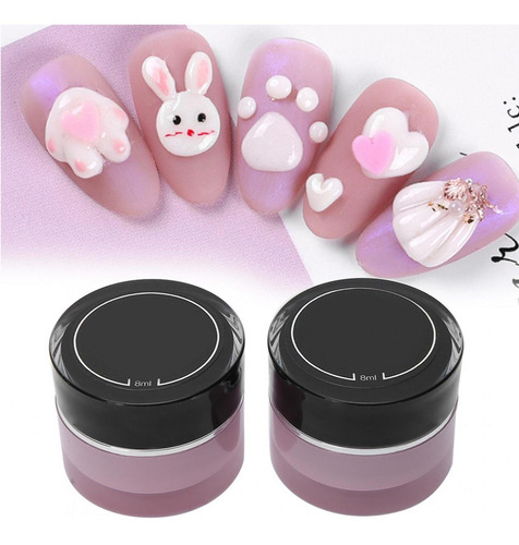 Gel Para Decoración De Uñas Diy, 8 Ml, 2 Unidades, Tallado,