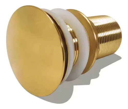 Valvula Click Inteligente Ralo Banheiro Pia Cuba Lavatorio Acabamento Brilhante Cor Dourado
