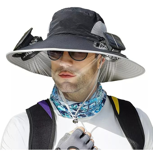 Sombrero De Pesca Al Aire Libre Con Ventilador Solar