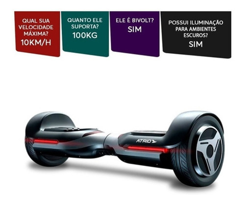 Imagen 4 de 8 de Hoverboard Atrio 500w 6.5 Pulgadas Soporta 100 Kg Y 13 Km