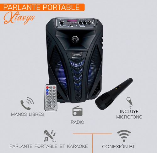 Imagen 8 de 10 de Parlante Portátil Inalámbrico Bluetooth Karaoke Grande Caja