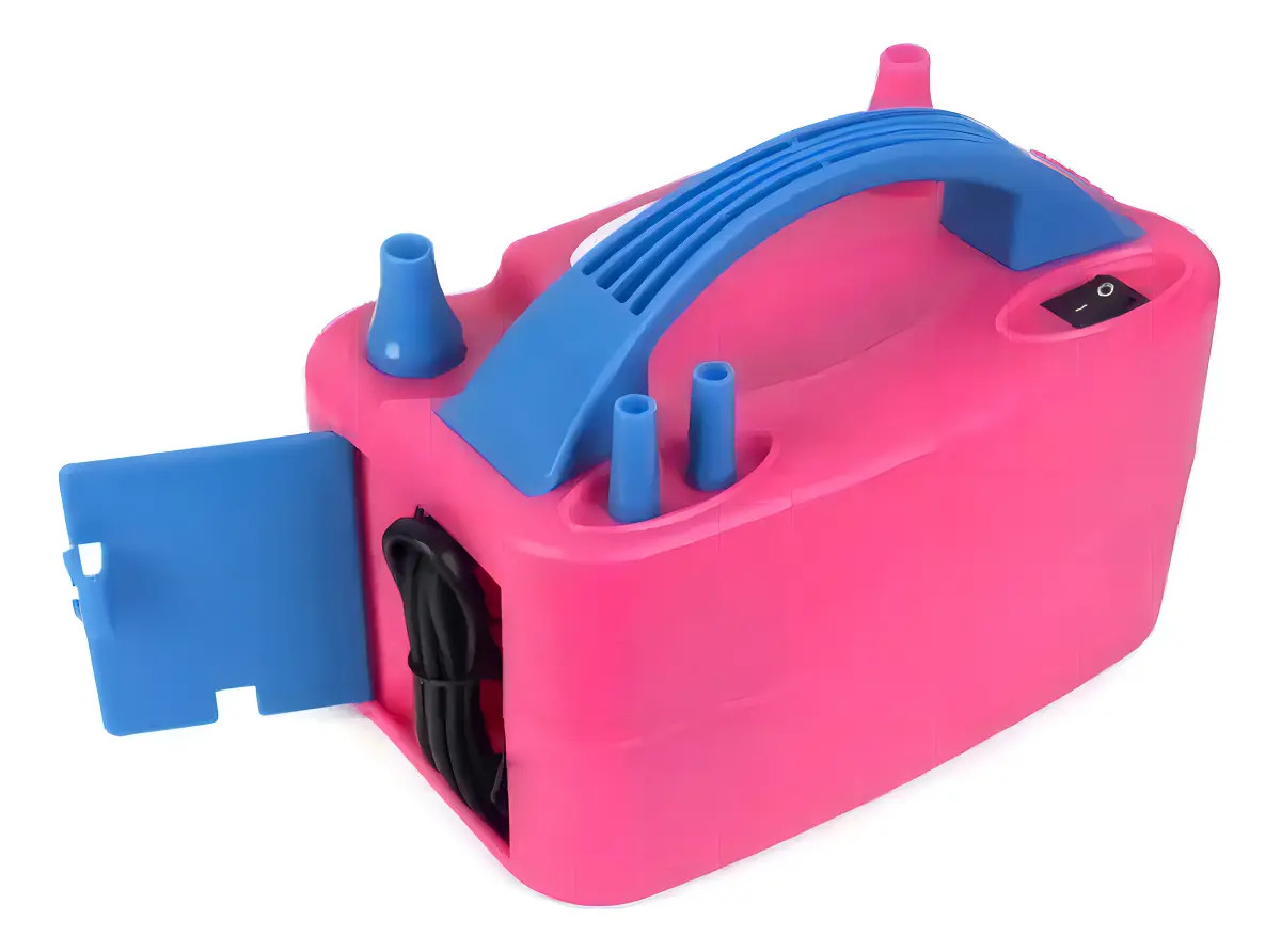 Inflador Compressor Eletrico P/ Encher Balao Bexiga 2 Bicos Cor Rosa Voltagem