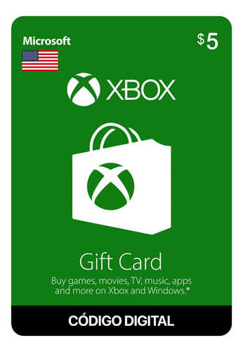 Gift Card Xbox Live  Código Digital