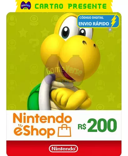 Cartão Nintendo Eshop Usa Switch 3ds Wii U Ecash $50 Dolares