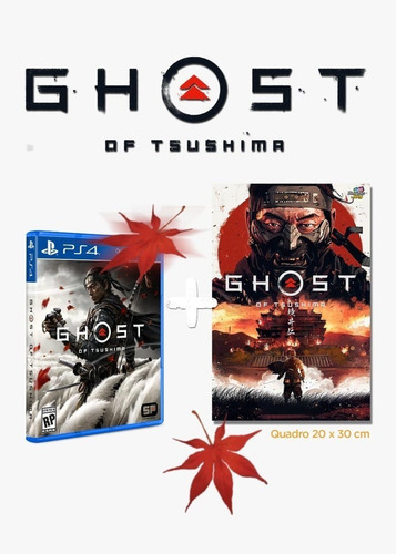 Jogo Ghost Of Tsushima + Quadro De Brinde - Ps4 Mídia Física
