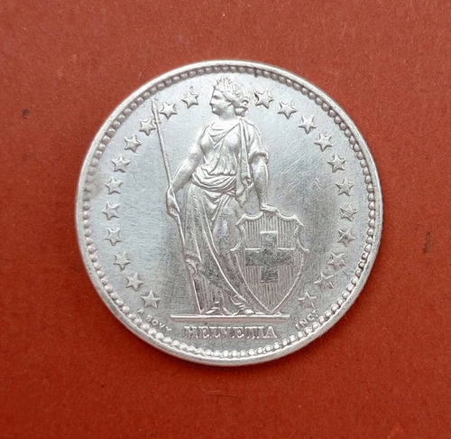 Moneda De Colección: 1965 2 Francos Suizos, Condición: Au.