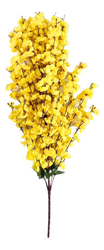 20pz Rama De Cerezo Durazno Flor 30 Varas Artificial 95cm Amarillo