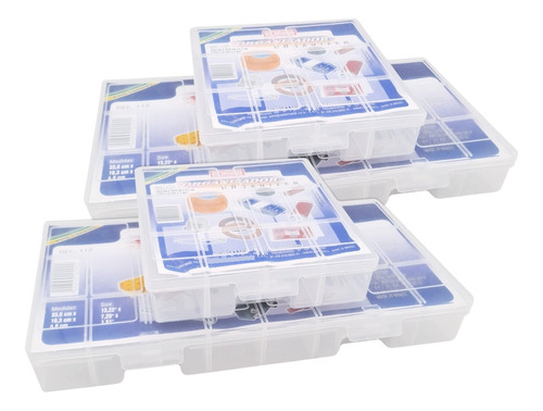 Set Kit X4 Gavetero Caja Organizador Plástico 17 + 9 Div Hsk