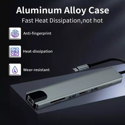 Adaptador Hub Usb Genérica 8 En 1 Para Mac Y Pc