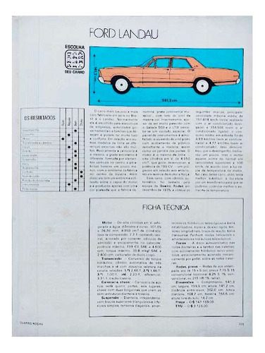 Ficha Técnica Galaxie 500, Ltd E Landau 1977 Revista 4 Rodas