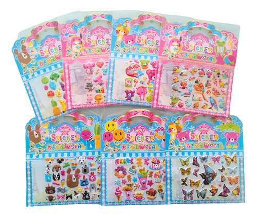 Stikers 3d Surtidos 10 Plantillas De Calcomanias 20 Stikers