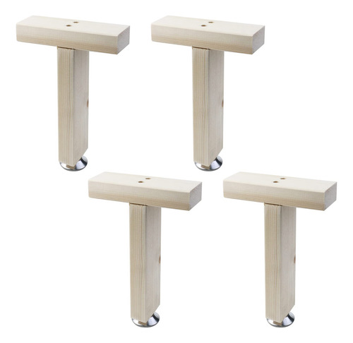 Curqia 4 Pieza Soporte Central Base Cama Madera Ajustable