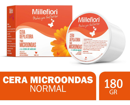 Millefiori Cera Depilatoria Piel Normal Para Microondas 180g