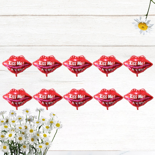 10 Unidades De 22 Globos Con Forma De Labios Para Imprimir E