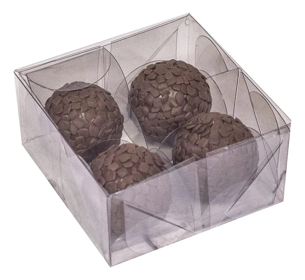 20 Caixas Em Acetato Transparente Para 4 Doces Gourmet 8x8x4