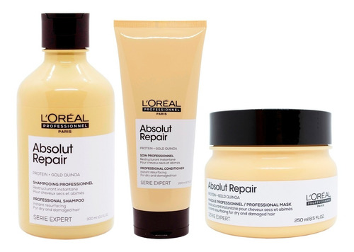 Loreal Absolut Repair Kit Shampoo + Enj + Masc Chico Local