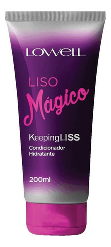 Condicionador Lowell Liso Mágico Condicionador de coco en frasco de 200mL de 200g