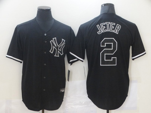 Imagen 1 de 2 de Camiseta Casaca Baseball Mlb Ny Yankees 2 Jeter Black Mod 2