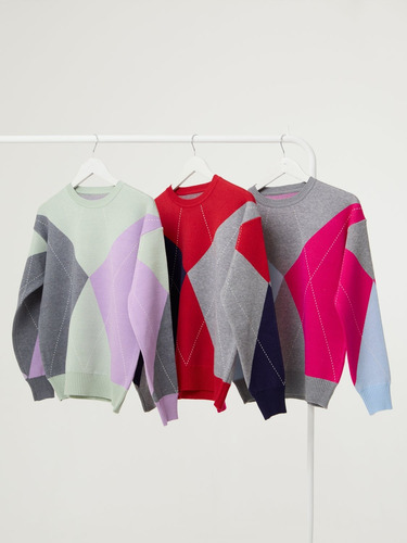 Sweater Rombos De Bremer Tejido Grueso