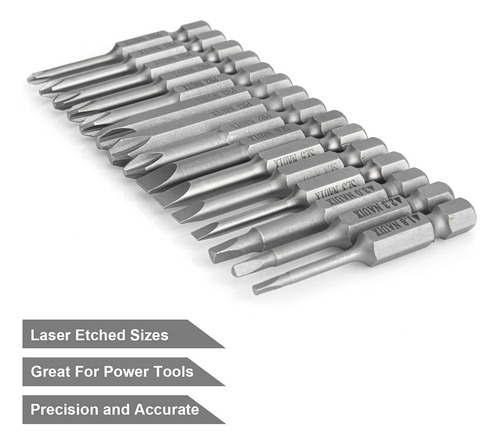 15 Piece Slotted Phillips Triangle Screwdriver Bit Set, 1...