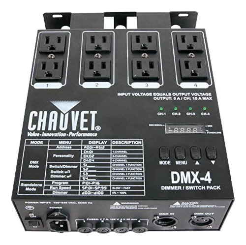 Chauvet Dimmer / Relé Pack De 4 Canales