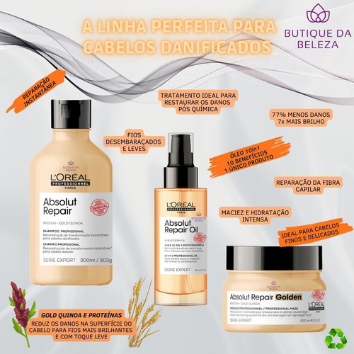 Shampoo E Máscara Light E Óleo 10in1 Loreal Absolut Repair