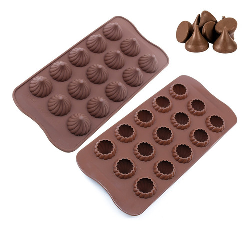 Molde Silicon Para Chocolates Besos Repostería 15 Cavidades