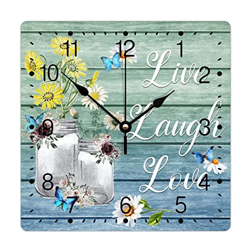 Zyadsinoudor Live Laugh Love - Reloj Cuadrado De Pvc, Diseño