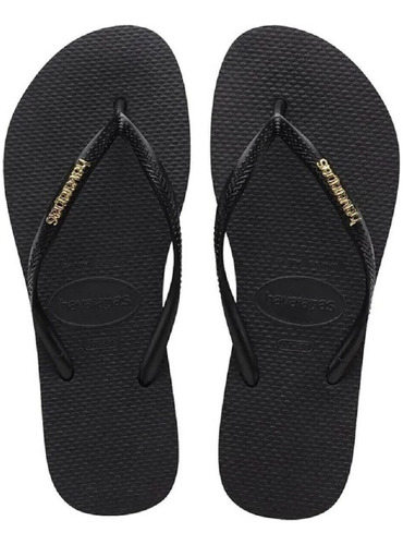 Ojota Havaianas Slim Logo Metallic Mujer