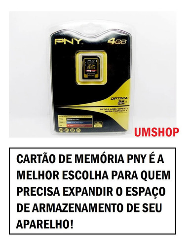Imagem 3 de 10 de Cartao De Memoria Sd Hc 4gb Pny P-sdhc4g4-fs