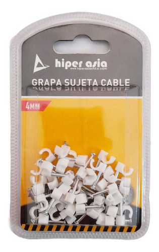 Grapas Sujeta Cables, 4 Mm, Grapa Con Clavo Para Cable
