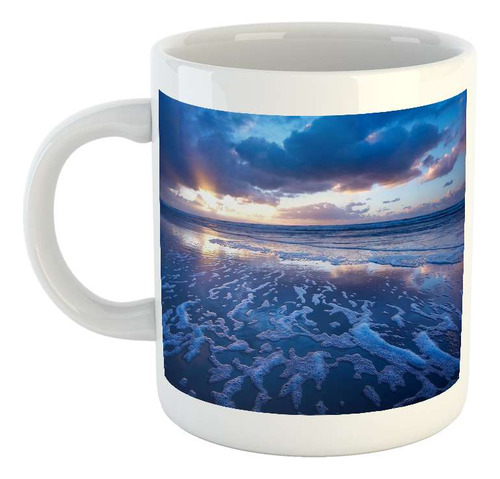 Taza Ceramica Mar Atardeceder Amanecer Olas Orilla