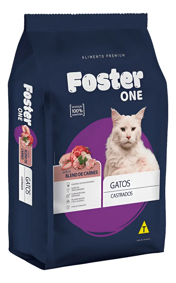 Ração Seca Gato Castrado Foster Premium Adulto Carne 20kg