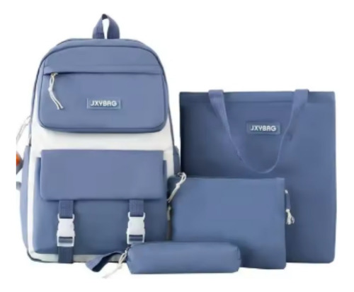 Conjunto De Cuatro Piezas De Estilo Coreano Escolar Mujer Azul Claro N/a
