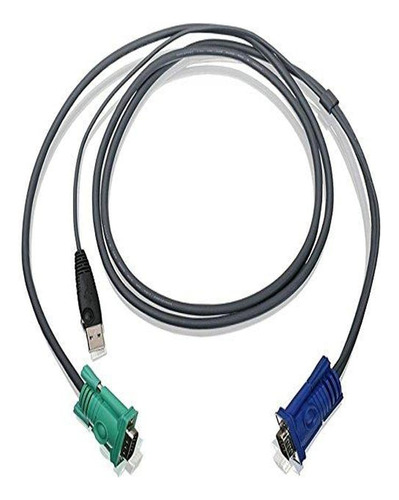 Iogear Cable Kvm Usb, 6 Pies, G2l5202u, Gris Oscuro