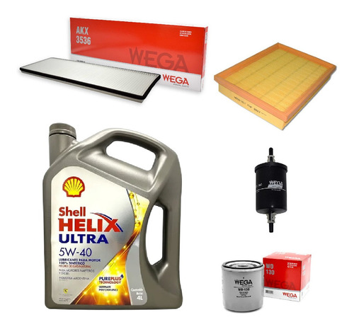 Kit 4 Filtros + 4l Aceite Shell 5w40 Chevrolet Corsa Wega