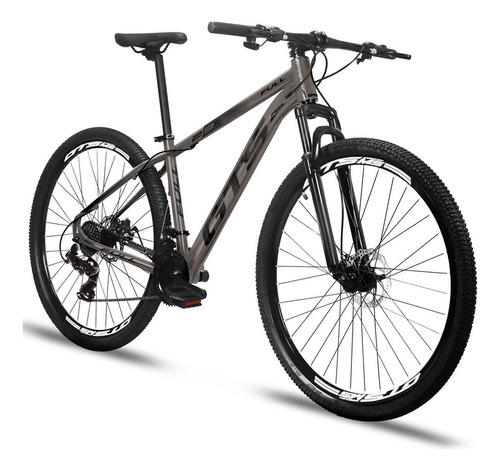 Mountain bike GTS Feel Full aro 29 19" 24v freios de disco mecânico cor cinza/preto