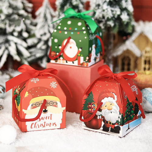 12 Cajas Adorables Cajas De Papel Cubo Chocolate Navideño 