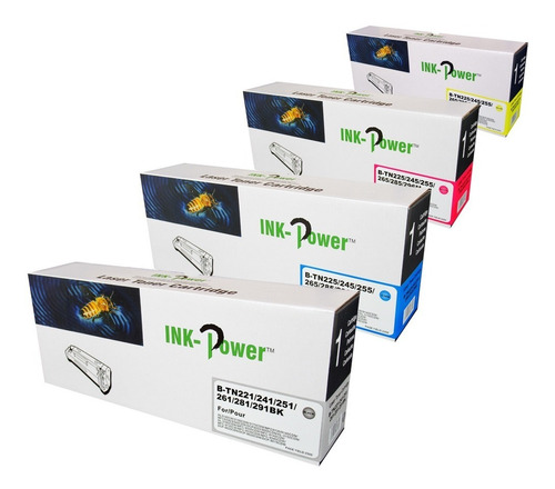 4 Toner Para Brother Tn 221 / 225 Negro + Colores Ink-power