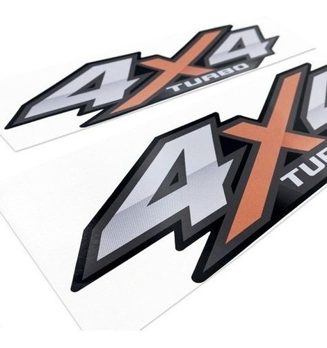 Par De Adesivo 4x4 Turbo Nova Hilux 2016 2017 2018 Emblema