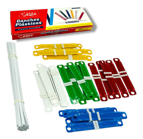 Set 50 Accoclips Para Carpetas 4 Colores Blandos Color Multicolor
