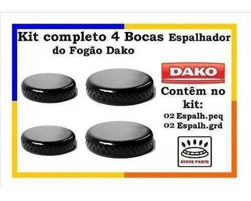 Kit Espalhador Peças Fogão Dako Classe - 4 Bocas (2pq + 2g